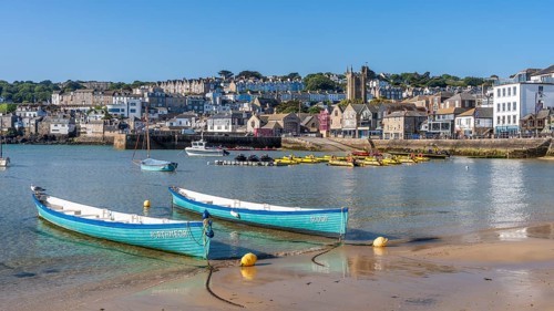 Boats in the harbour of St Ives. St Ives, Cornwall, England, Great Britain