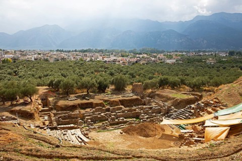 Sparta, ancient ruins, archaeological site, behind the city of Sparta, Laconia, Peloponnese, Greece