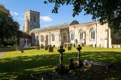 Village parish church of Saints Peter and St Paul, Kedington, Suffolk, England, UK