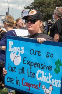 Warren, Michigan USA - 29 April 2025 - Thousands of protesters showed up to 'unwelcome' President