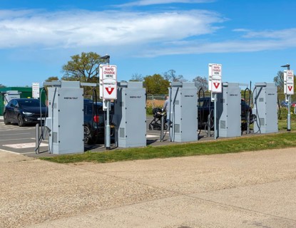 InstaVolt electric EV charging hub site, Friday Street, Suffolk, England, UK