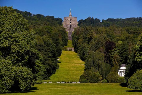 Bergpark Wilhelmshoehe with the Hercules Monument and the Hall of Socrates, UNESCO World Heritage