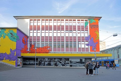 Mural by KolorCubes for documenta fifteen, 15, street art, graffiti, pedestrian, pedestrian zone,