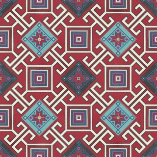 Traditional Georgian folk art embroidery vector pattern