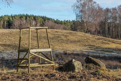 Lookout tower in Snogeholm nature reserve and hiking area in Sjöbo municipality, Skåne County,