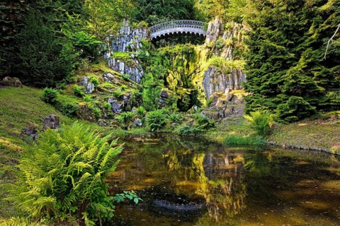 Bergpark Wilhelmshöhe with the Devil's Bridge, UNESCO World Heritage Site, Kassel, Hesse, Germany