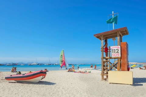 Lifeguard hut, Formentera, Balearic Islands, Spain