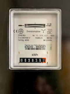 Classic three-phase meter Electricity meter for private households, Germany