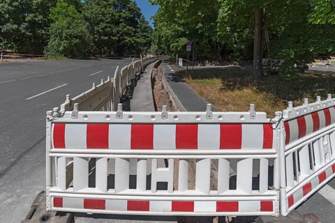 Barrier fence at a construction site, Bavaria, Germany