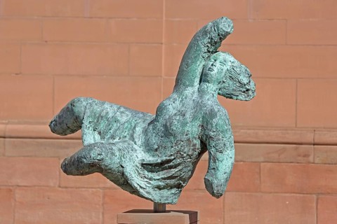 Sculpture Vorbotin by Christiane Maether 2008, memorial to historical Vormärz, Hambach Festival and