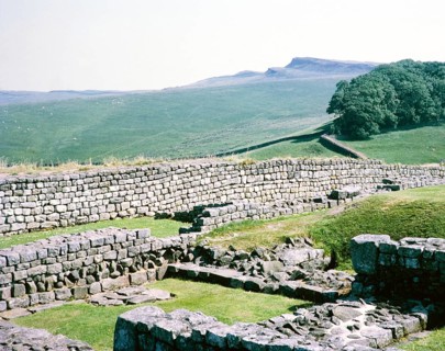 Visit of the Archaeological Society to Hadrian's Wall, Northumberland, England, United Kingdom View
