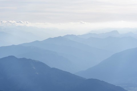 Silhouettes, Dramatic Mountain Landscape, View from Hochkönig, Salzburger Land, Austria