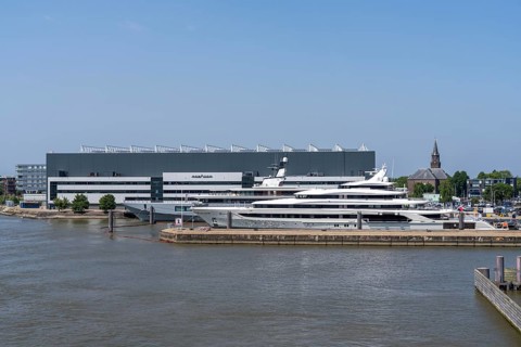 Oceanco shipyard in Alblasserdam, specialising in the construction of mega yachts, luxury yachts,