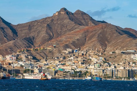 View over fisher port and city. San Vincente. Mindelo. Cabo Verde. Africa