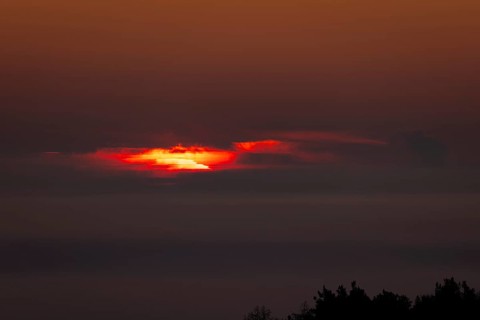 From the so-called Malerblick in Kronberg im Taunus, you can watch the sun break through the fog