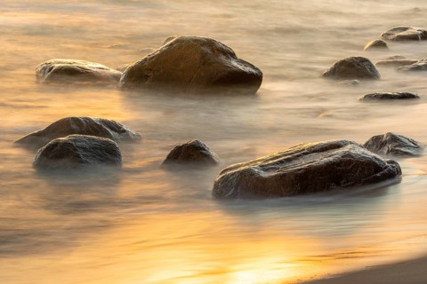 Evening on the chalk coast in Jasmund National Park, Rügen, Sassnitz, Mecklenburg-Western