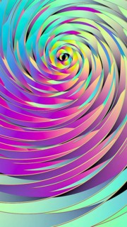 This captivating illustration features rotating sacred geometry with vibrant colors. The dynamic