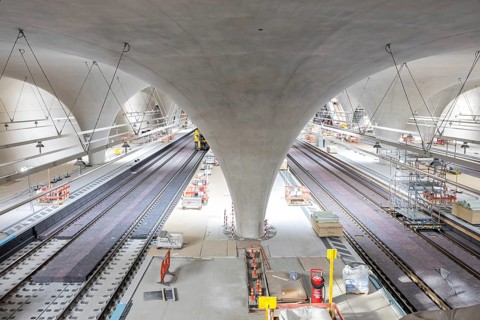 Stuttgart Station 21 Tunnel Construction site new main station platform in Stuttgart, Germany