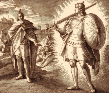 Joshua and the Angel, Old Testament, by Julius Schnorr von Carolsfeld, 1860