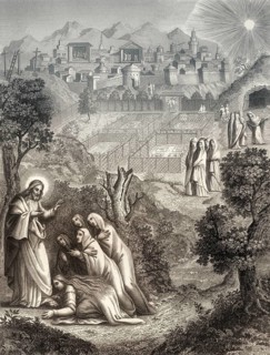 Christ appears to the holy women, Resurrection of Jesus, New Testament, steel engraving 1853,