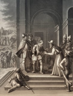 The Parable of the Prodigal Son, New Testament, steel engraving 1853, digitally restored