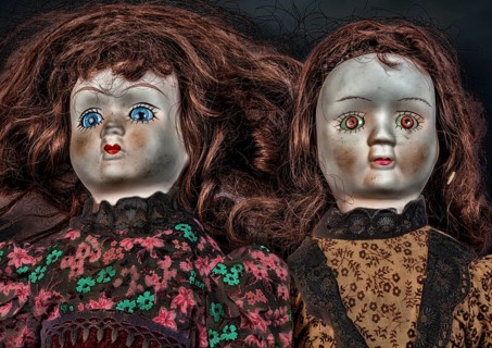 Old dolls, demonic faces