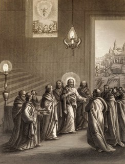 In a little while you will not see Me, after the Last Supper, New Testament, steel engraving 1853,