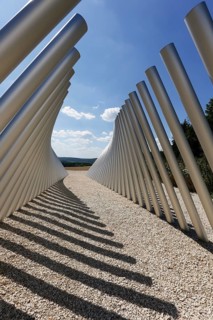 Art in public space, sculpture made of aluminum profile pipes by artist Martin Burchard, life's