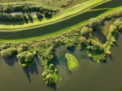 Haltern-Marl, North Rhine-Westphalia, Germany - Lippe, flood protection in the