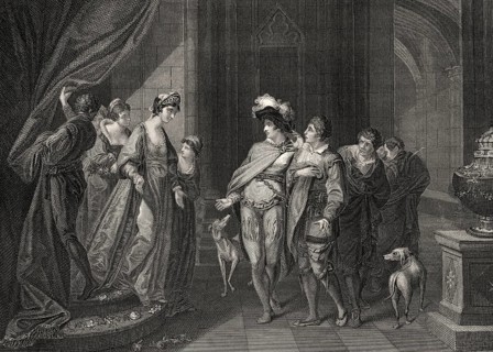 Das Gespräch zwischen König Edgar oder Eadgar von England, 944-975, und Elfrida oder Aelfthrith, um