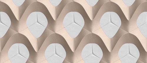 3D background of black with pink dots in the form of hexagon tiles volumetric shape of leather.