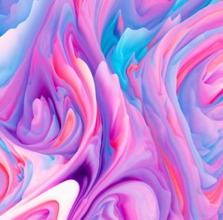 An abstract illustration showcasing dynamic bursts of pastel colors. The swirling hues of pink,