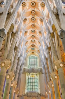 Interior of the Familia Sagrada, religion, Christianity, by the architect Antonio Gaudi in