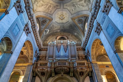 Organ of the Saint-Jean-Baptiste church in Bastia, Corsica, France