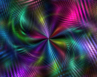 This digital artwork blends vibrant hues and swirling patterns reminiscent of galaxies, offering a