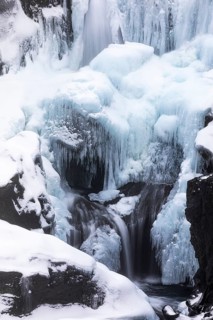 Frozen waterfall, Fossardarlur, Sudausturland, Iceland