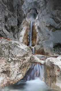 Heckenbach waterfall, The dripping eye of nature, Kochel am See, Bavaria, Germany