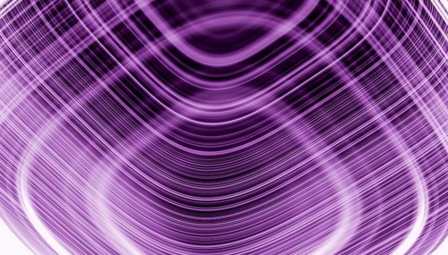 This image features a vibrant 3D render hologram of concentric circle waves in varying shades of
