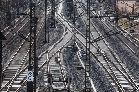 The Hanover–Würzburg high-speed railway, Nörten-Hardenberg, district of Northeim, Lower Saxony,