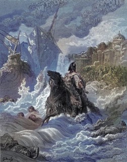 Mohammed II in front of Constantinople 1453, Historical, digitally restored reproduction from a