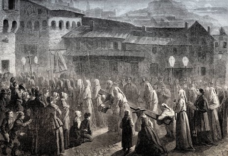 Jubilè du Puy-en-Velay, the Jubilee of Puy-en-Velay, Holy Week procession, France, 19th century