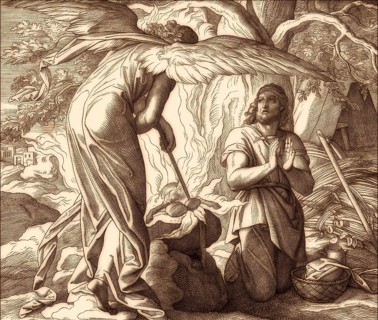 Gideon with the Angel of the Lord, Old Testament, by Julius Schnorr von Carolsfeld, 1860