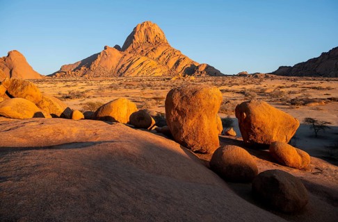 Rocks and desert landscape, Pontok Mountains, Große Spitzkoppe, Große Spitzkuppe Nature Reserve,
