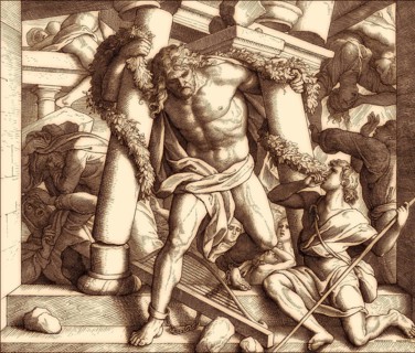 Death of Samson, Old Testament, by Julius Schnorr von Carolsfeld