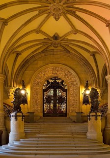 Columned hall with hallway to the Hamburg Senate, City Hall, Hamburg, Germany