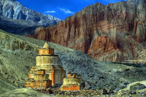 Nepal - Mustang - Red Ciffs at Dankar