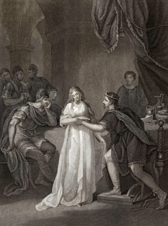 Vortigern, König der Briten, und seine Frau Rowena, Tochter des angelsächsischen Häuptlings