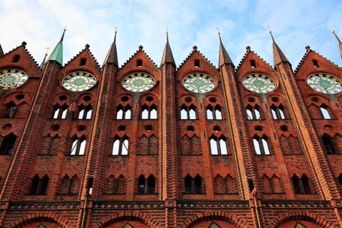 Town hall in the urban area of Altstadt, Stralsund, Hanseatic City of Stralsund, Vorpommern-Rügen