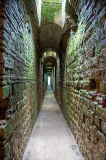 UNSECO World Heritage Site in Trier: underground corridors of the Imperial Baths, remains of an