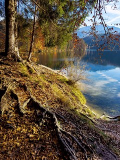 Autumn atmosphere at Hechtsee lake near Kufstein, Tyrol, Austria